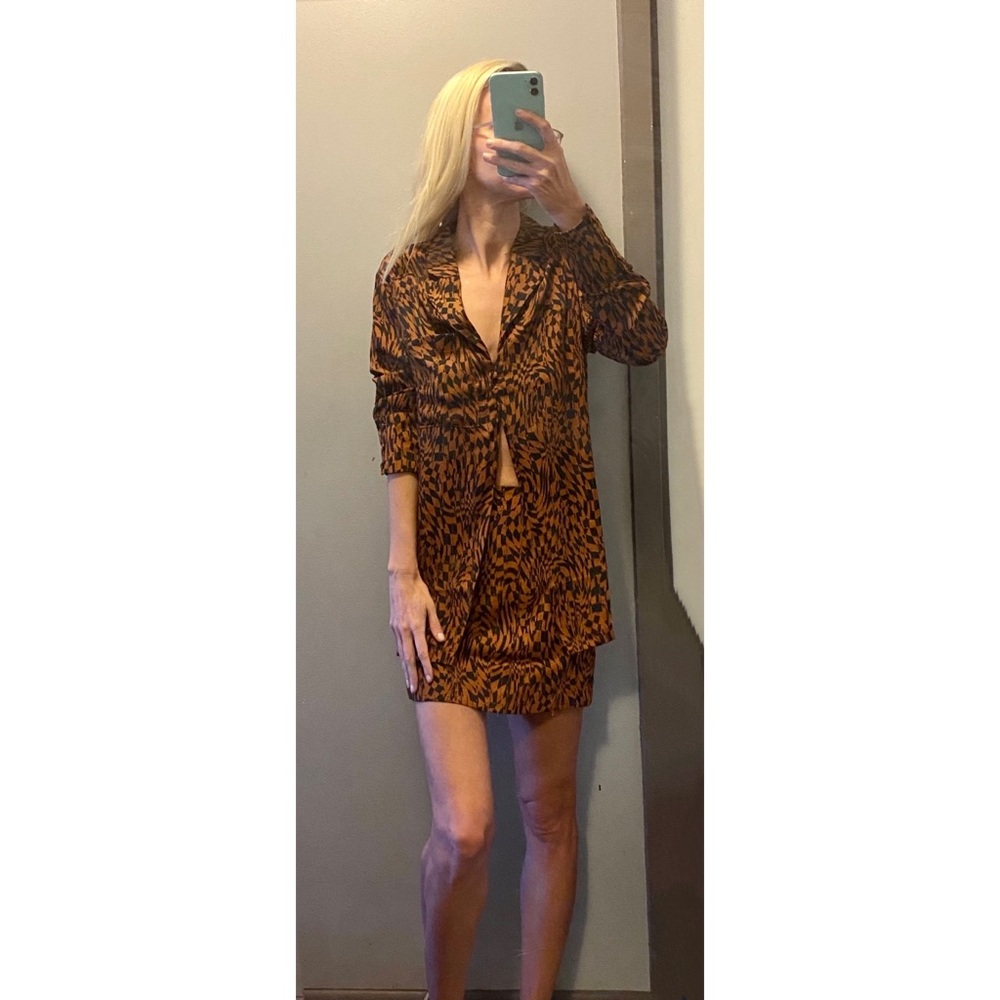 NWT 2 piece free people printed cskirt set co-ord slip skirt -XS.    Tunic dress - Picture 7 of 7